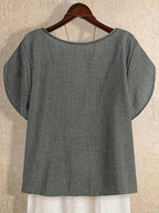 Women'S Solid Fashion Shirt for Summer - Grey