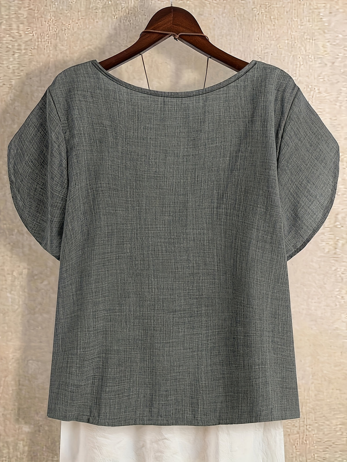 Women'S Solid Fashion Shirt for Summer - Grey
