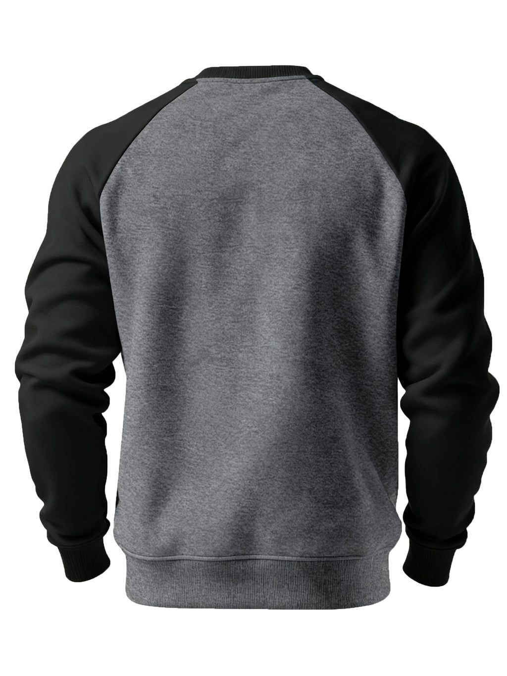Men's New Autumn/Winter Casual Fitness Sports Thickened Crew Neck Raglan Sleeve Basic Long Sleeve Fashion Sweatshirt, 250g Brushed Fabric - Dark Gray + Black