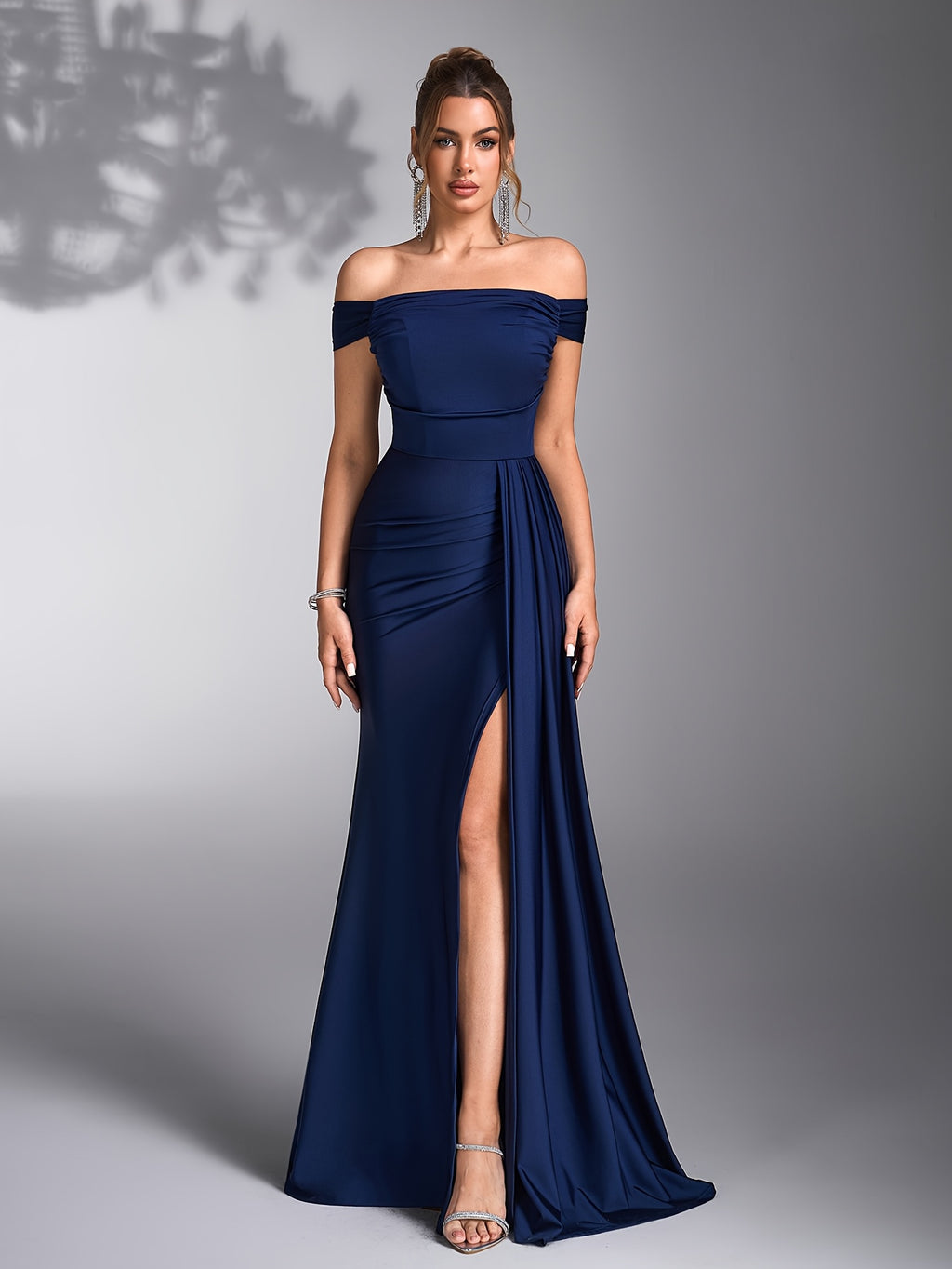 Ladies' Wedding Bridesmaid Evening Gown - Navy Color