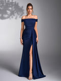 Ladies' Wedding Bridesmaid Evening Gown - Navy Color