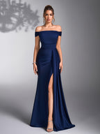 Ladies' Wedding Bridesmaid Evening Gown - Navy Color