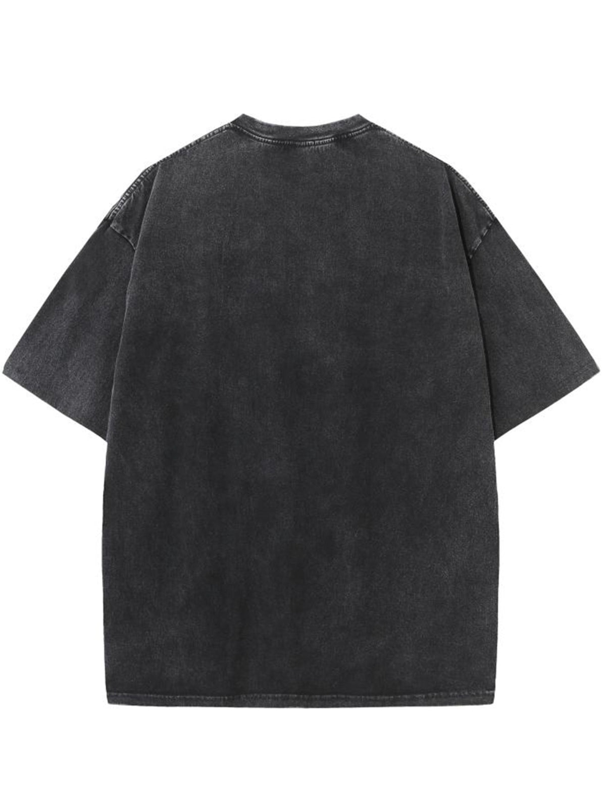 By Warner, This Men's Short-sleeved T-shirt Features a Classic and Fun Interactive Cartoon Print Design, with an American Retro Washed-out Style. It Is Suitable for Outdoor Activities and Daily Commuting, and Can Be Machine Washed. - Black