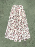 1pc Women'S Floral Print Elastic High-Waist A-Line Skirt - Mixed colors
