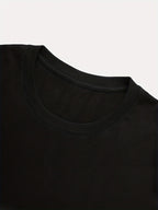 Graphic Print T-shirt, Short Sleeve Crew Neck Casual Top for Summer & Spring, Women's Clothing - Black