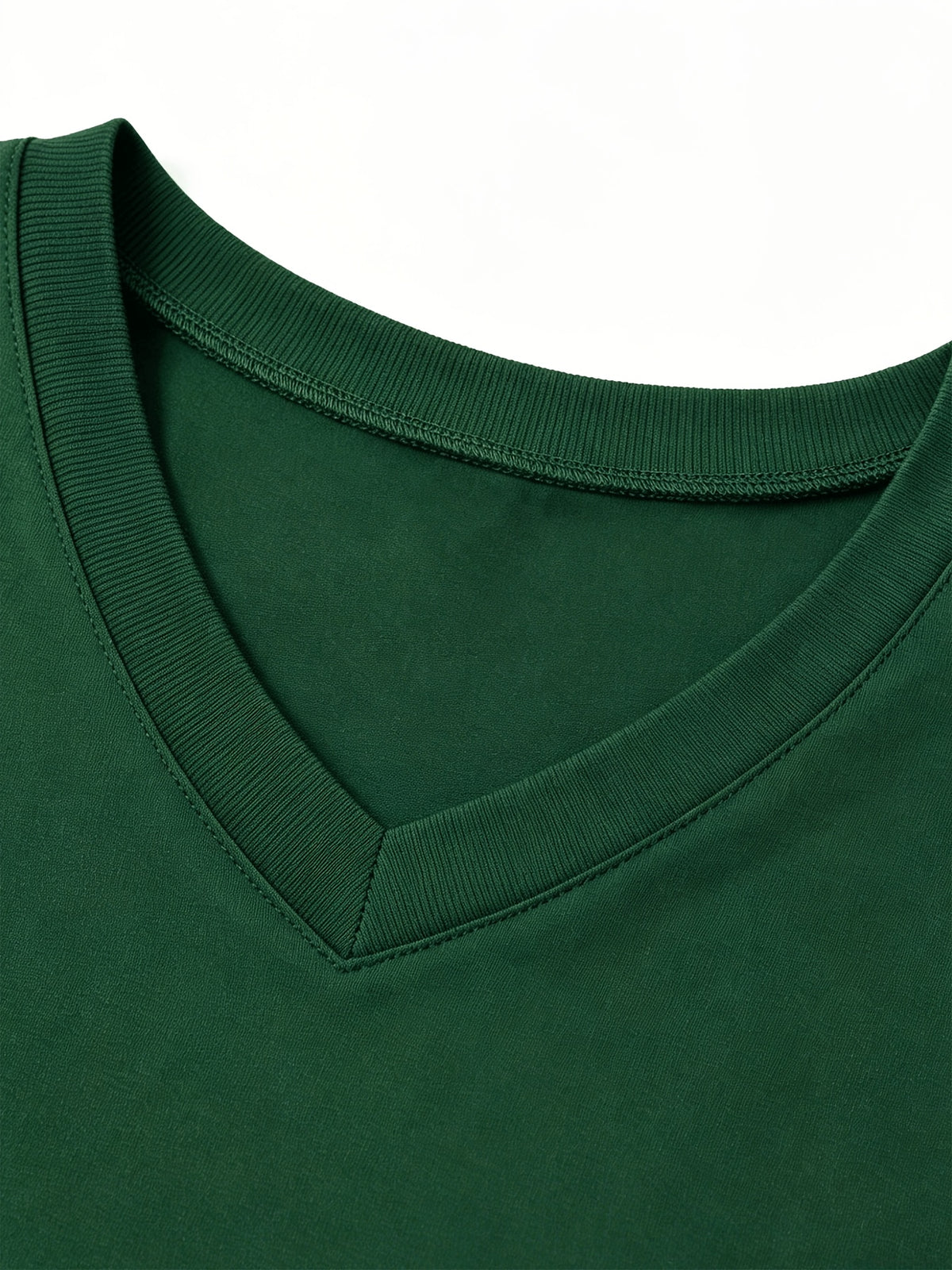 100% Cotton 2pcs Men's Basic V-Neck Pure Cotton Solid Color Short Sleeve T-Shirt, Soft and Skin-Friendly, Versatile Top for Fitness, Casual, and Daily Wear - White+Green