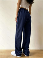 Autumn And Winter Beauty European And American Fashion Casual Trousers - Navy blue color