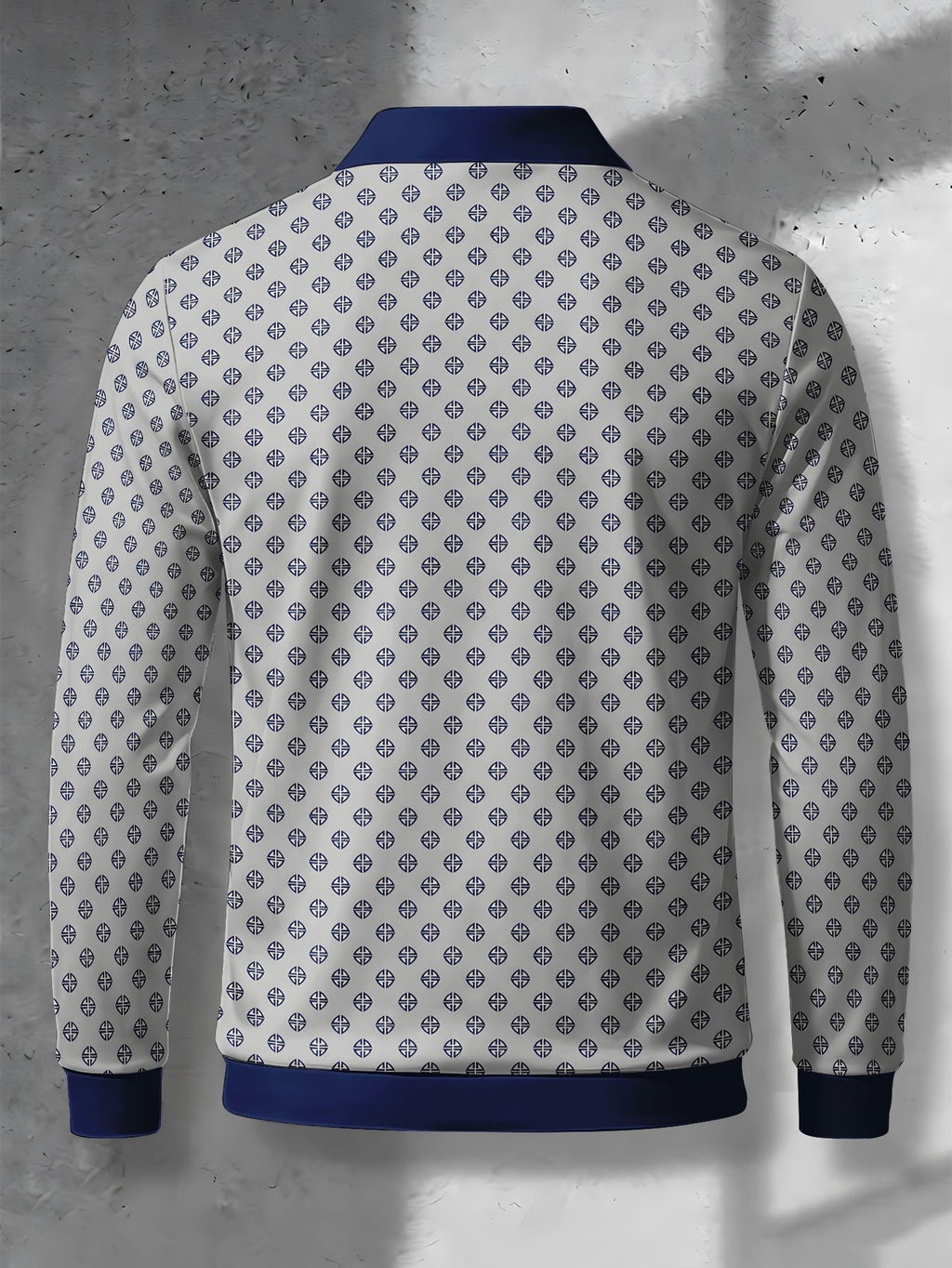 Men's Novelty Fashion Long-Sleeve Top with Fine Starburst Vintage Print, Three-Button Polo Shirt with Access Control Design, Punk Street Style Lapel Top for Daily Commuting and Outings, Surprise Birthday and Holiday Gift for Men - Mixed Color H