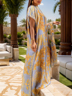 2pcs Set Middle Eastern Women's Printed Fashion Dress - Mixed colors