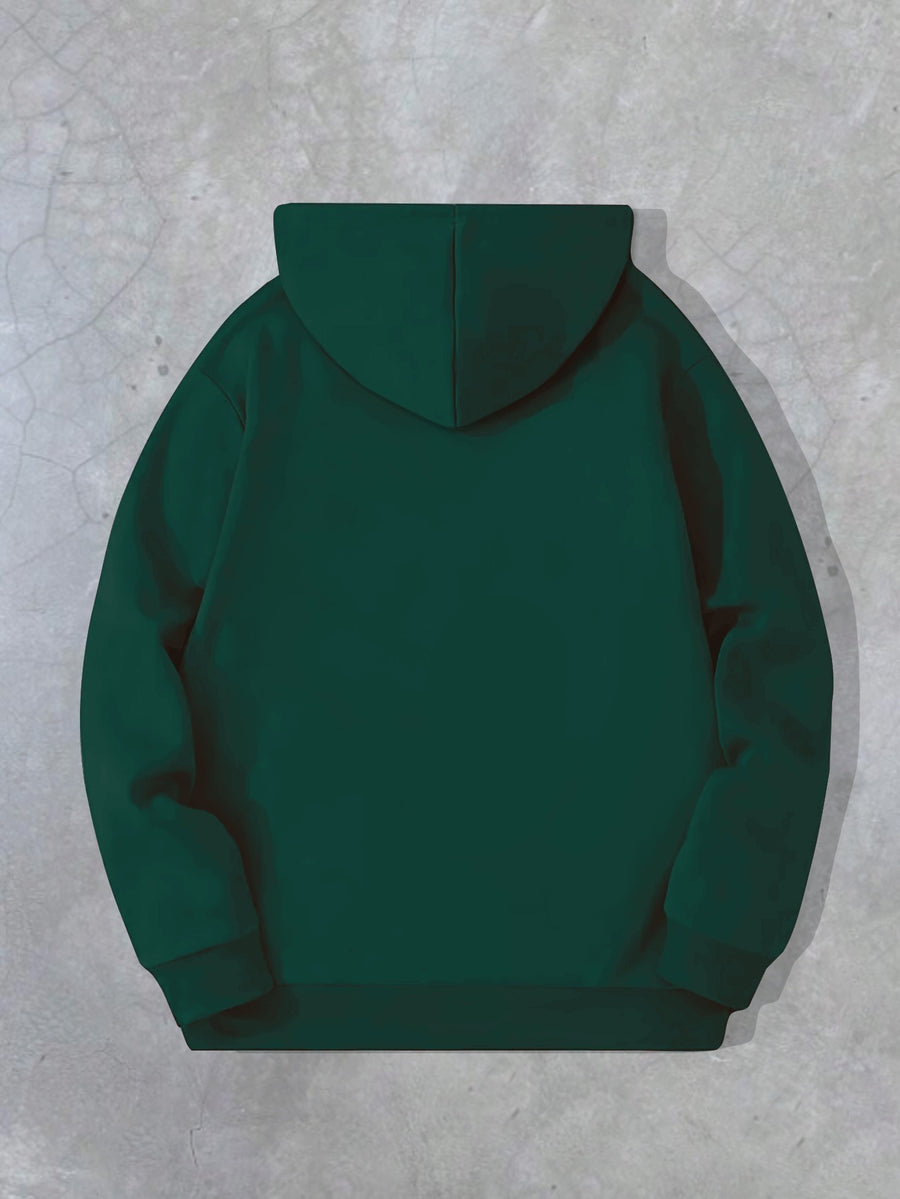 Spring/Autumn Men'S Casual Hooded Sweatshirt Youth Handsome Hoodie - Dark Green