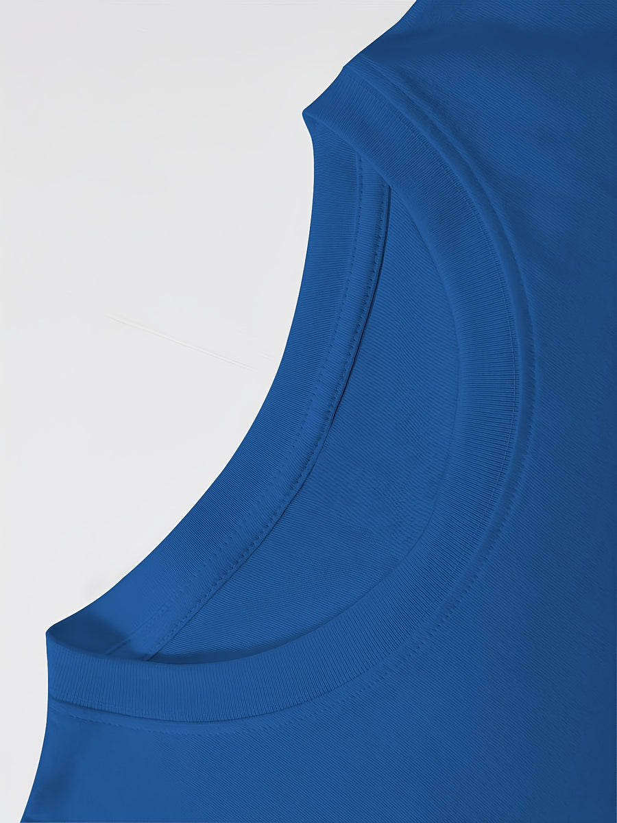 100% Men'S T-Shirt, Multi-Colors Available, Men'S Manta Ray Pattern T-Shirt, Front And Back Print T-Shirt, Summer Casual Round Neck Short Sleeve T-Shirt - Royal Blue