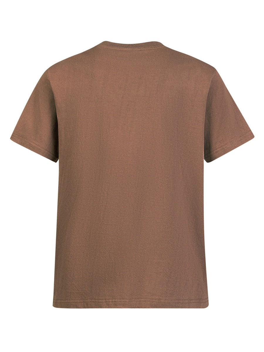 Heavyweight Men's 100% Pure Cotton Crew Neck Printed T-Shirt, a Stylish and Versatile High-Quality Top, an Essential for Daily Wear, Street Jogging, and Other Casual Outfits - Coffee Color