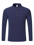 Men'S Fashion Autumn New Long Sleeve Shirt Loose Casual Solid Color Individualistic Shirt, New Season - Navy Color