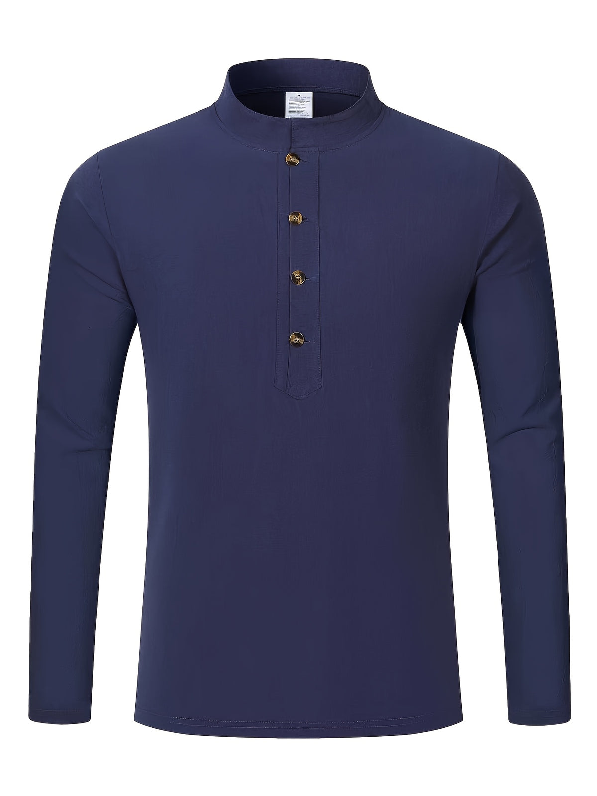 Men'S Fashion Autumn New Long Sleeve Shirt Loose Casual Solid Color Individualistic Shirt, New Season - Navy Color