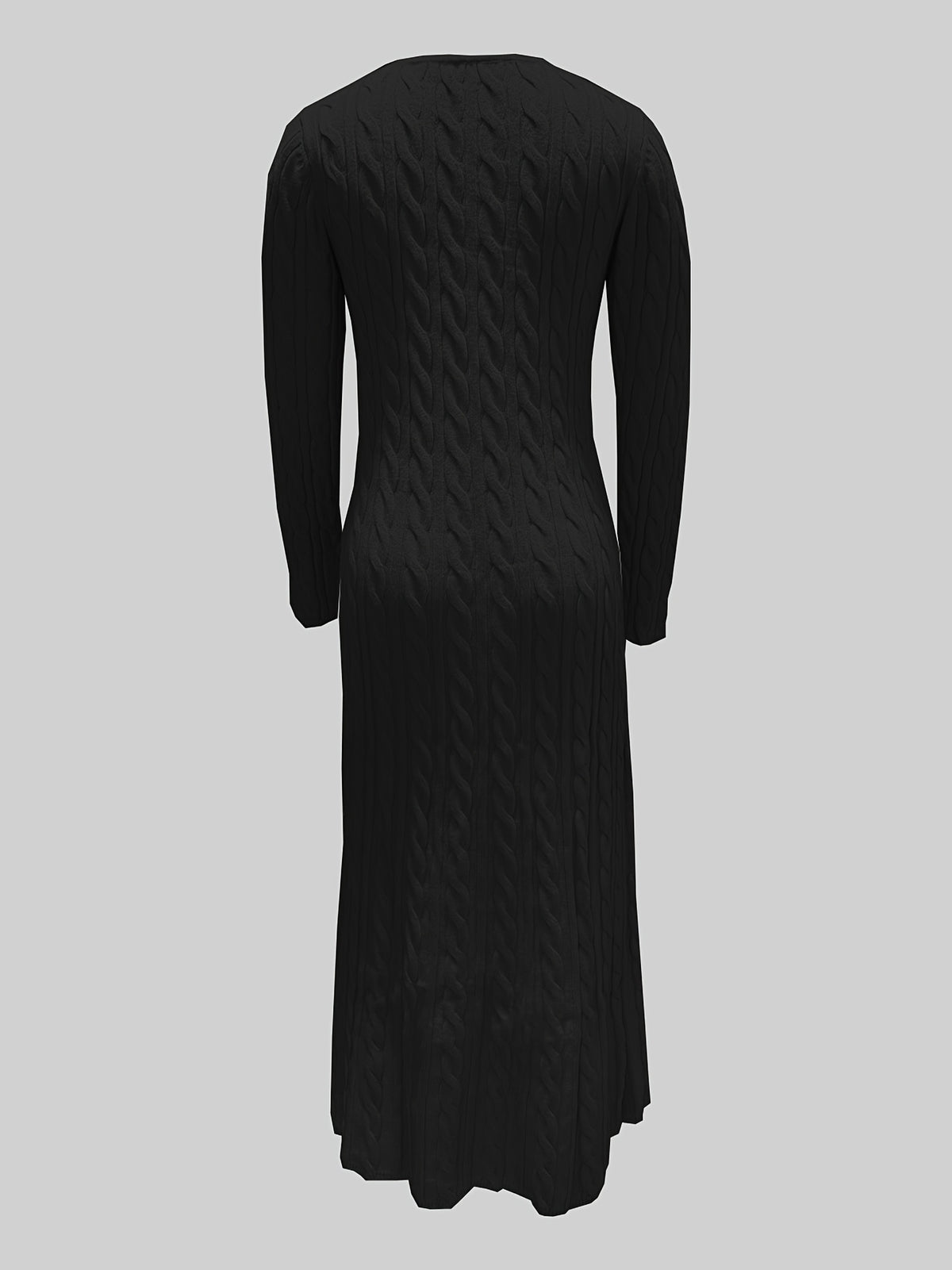 Autumn/Winter Fashionable, Elegant, Casual, and Commuter-Style French-Style Women's Dress, New Fabric Maxi Dress with High-End Color Tones and Textures - Black