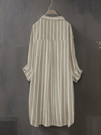 Targeted Development Women'S Long Sleeve Casual Striped Shirt, Suitable for Spring And Autumn - Multicolor