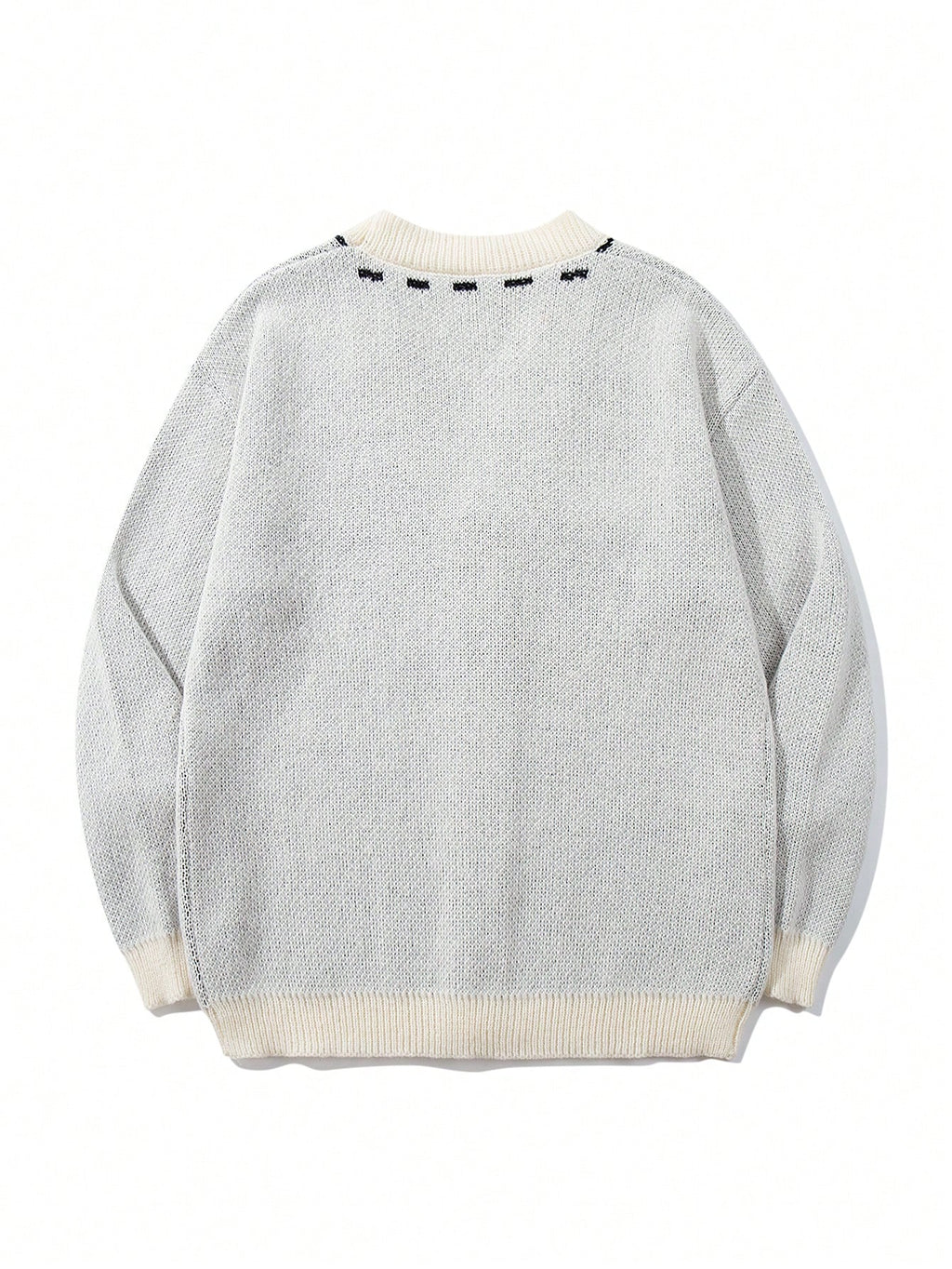 1pc Men's Rhombus Color-Block Cardigan Sweater, Knitted Cardigan Jacket with Playing Card Elements, V-Neck, Fun and Casual, Regular Fit for Autumn/Winter, Daily Outerwear Top for Going Out - Apricot