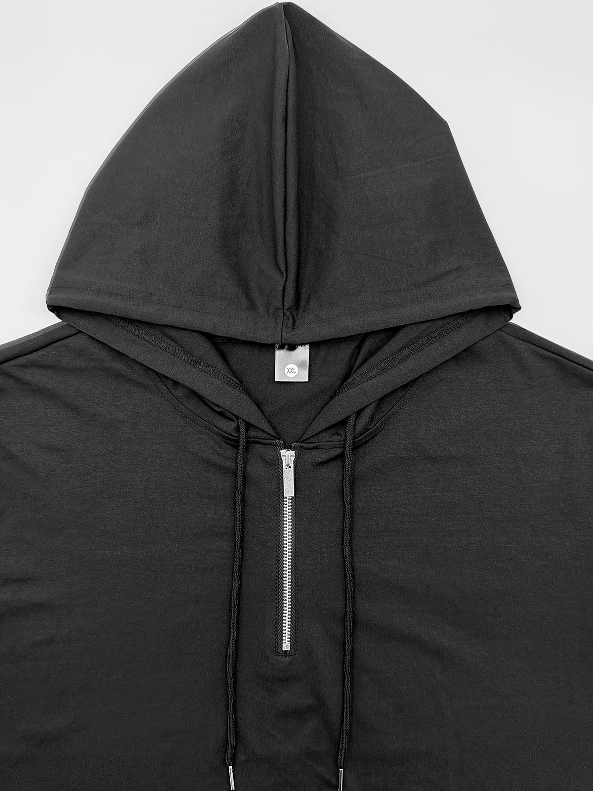 Pearson OBM Men's Casual Fashion Hooded Short Sleeve, Half-zipper Design, Drawstring Design, Soft and Comfortable Fabric, Durable and Practical, High-quality Men's Hoodies, Suitable for Casual Attire and Sports - Black