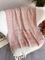 1pc Soft Paisley Fringed Cardigan, Elegant Oversized Coat, Pistachio Floral Pattern, Made of Breathable Fabric, Exquisite Fringed Trim, Multi-Functional Fashion Shawl - Pink Color