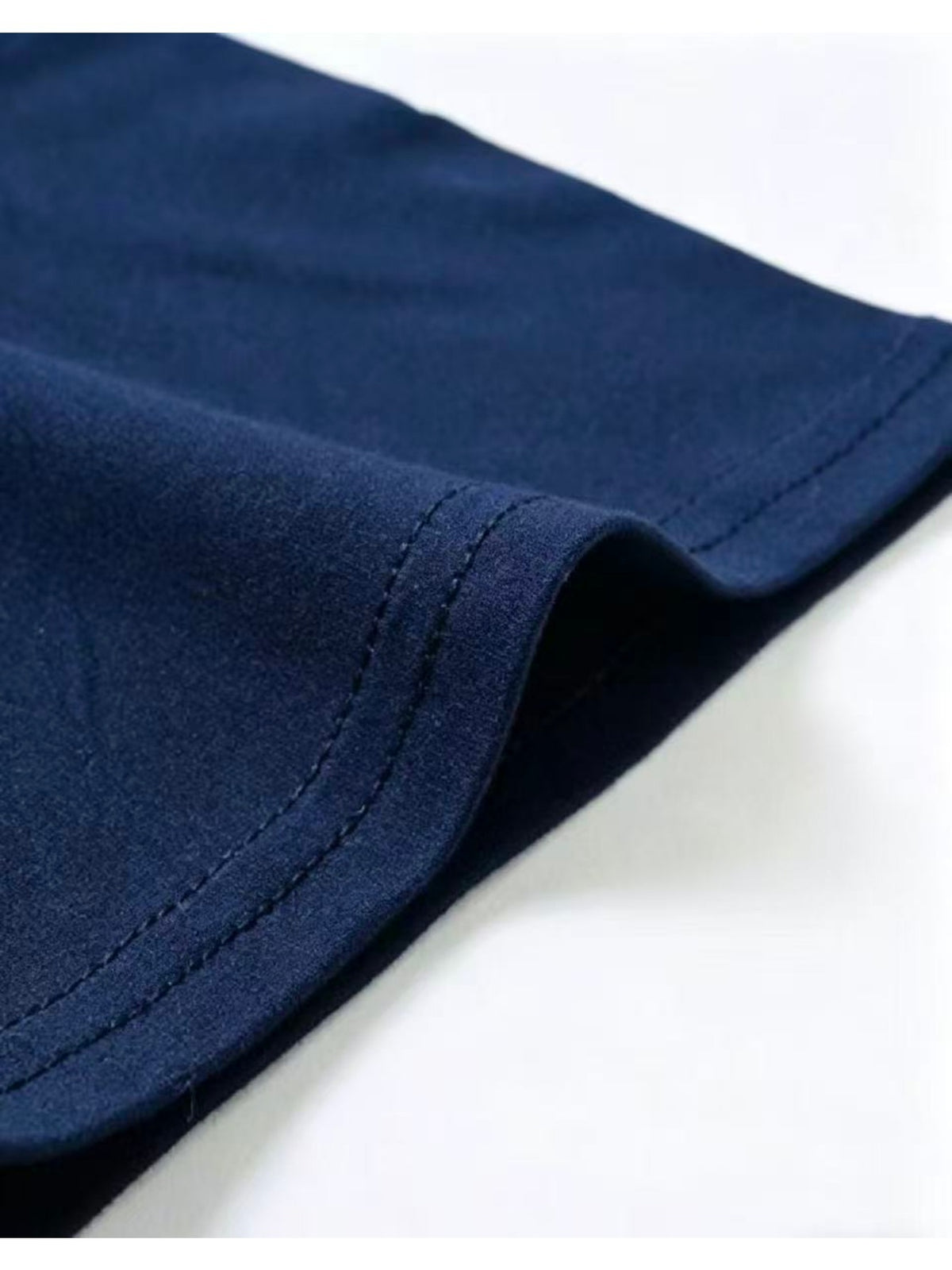 Summer Men'S Fashion Lace-Up Henley Short Sleeve Print T-Shirt, Mandarin Collar Top, Fitness Workout Training Short Sleeve - Navy Color