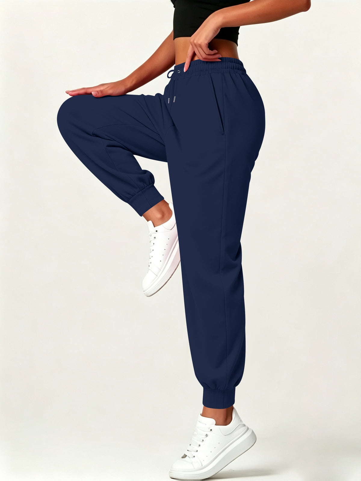 Autumn-Winter Women'S Casual Pants with Pockets - Navy Color
