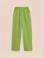 Women'S Spring And Summer Fashion Casual Solid-Color Trousers, Suitable for Beaches, Walking, And Parties - Grass Green