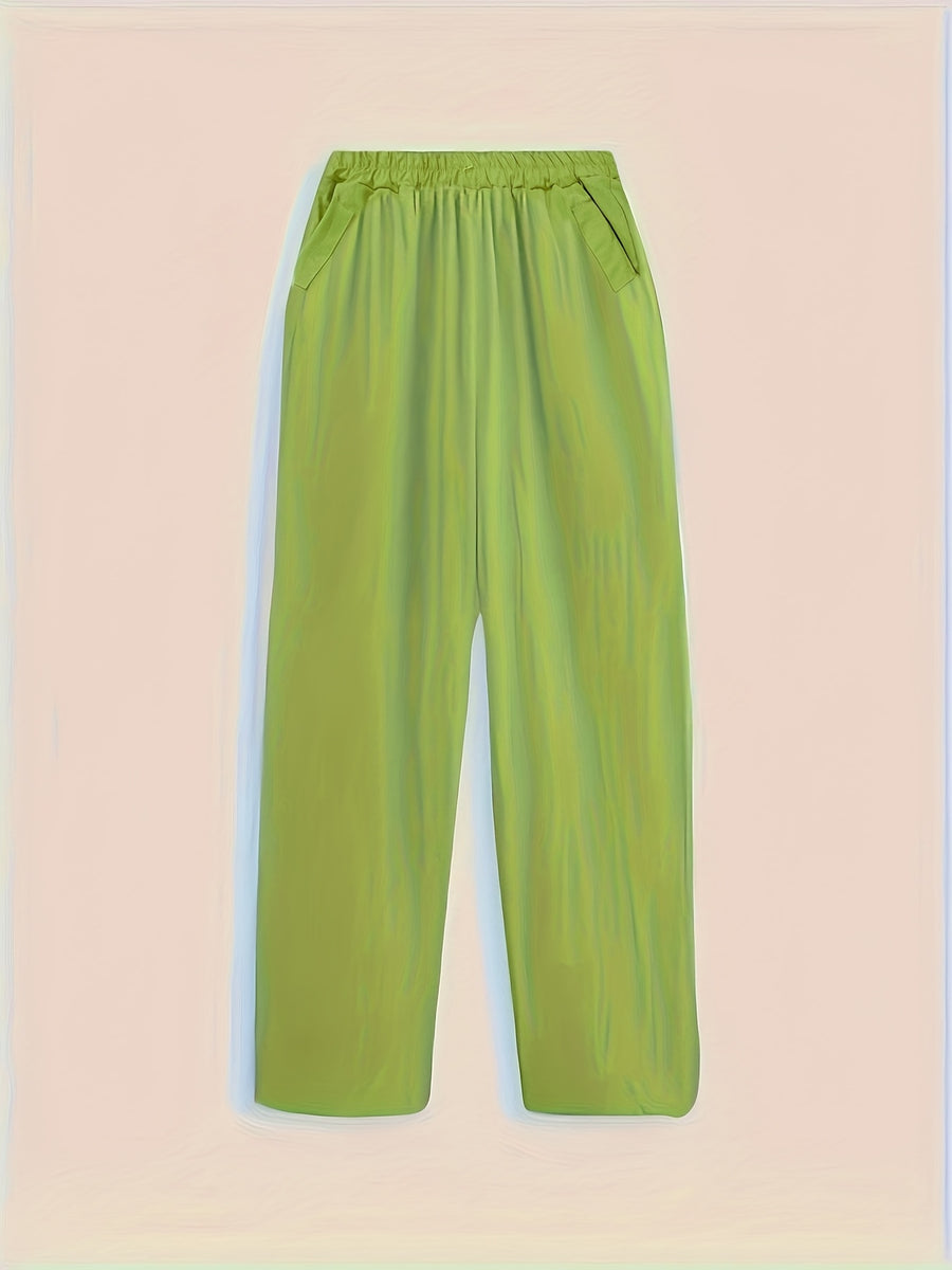 Women'S Spring And Summer Fashion Casual Solid-Color Trousers, Suitable for Beaches, Walking, And Parties - Grass Green