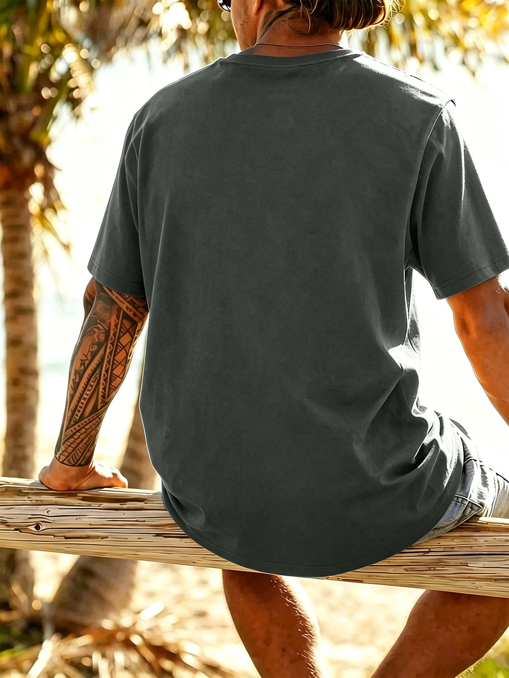 Men's New Pure Cotton Short Sleeve Round Neck T-Shirt, Comfortable, Soft, and Breathable, Perfect for Vacation, Leisure, and Daily Wear, a Summer Essential - Dark Gray