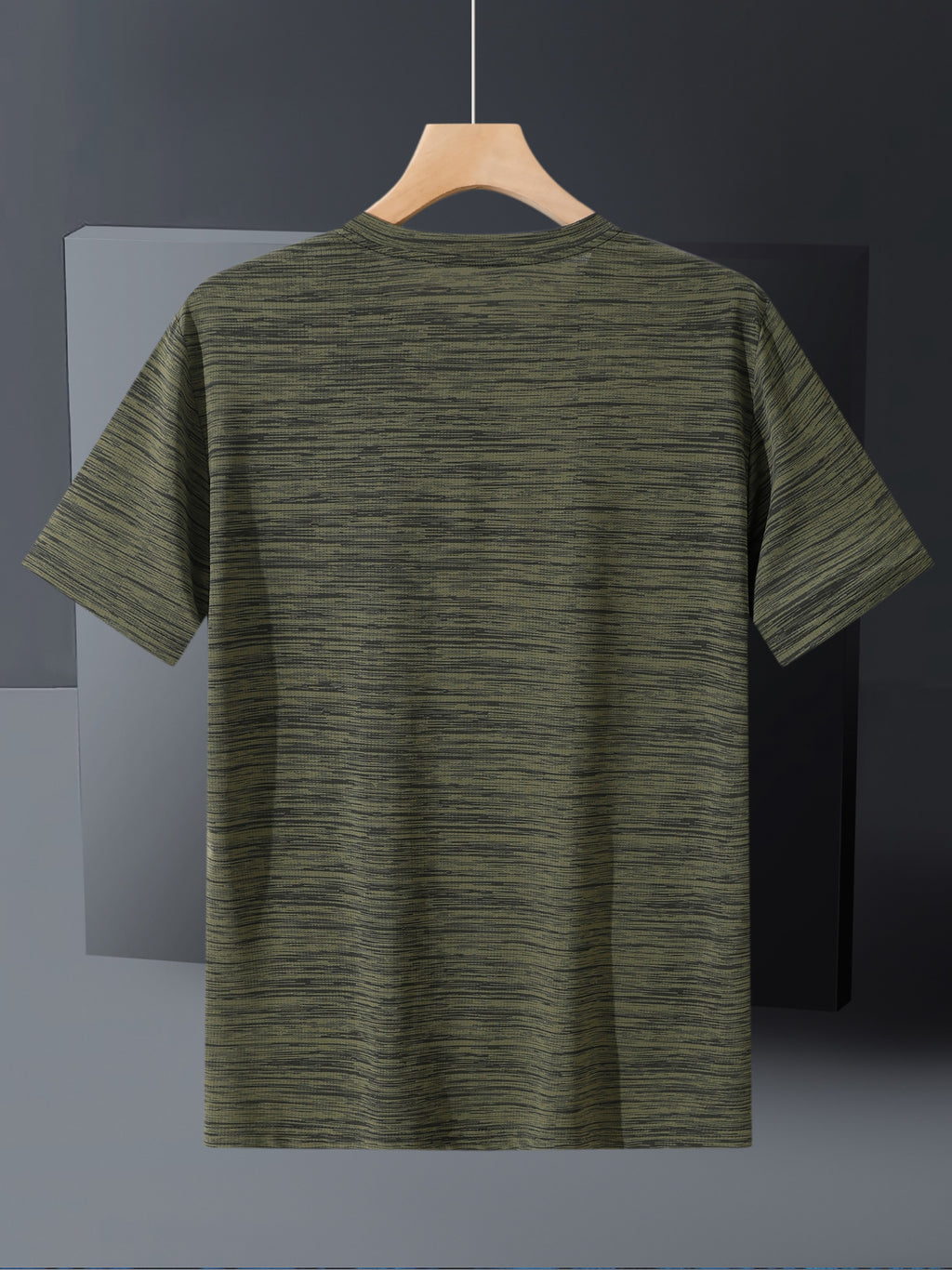 5pcs Men's Sports & Fitness Breathable Quick-Dry T-Shirts, Outdoor Travel Casual Running Printed Short-Sleeve Tees, Easy to Clean and Maintain, Lightweight T-Shirts for Daily Leisure and Gatherings, Classic Crew Neck Shirts - Army Green + Dark Blue + Army Green + Dark Blue + Army Green