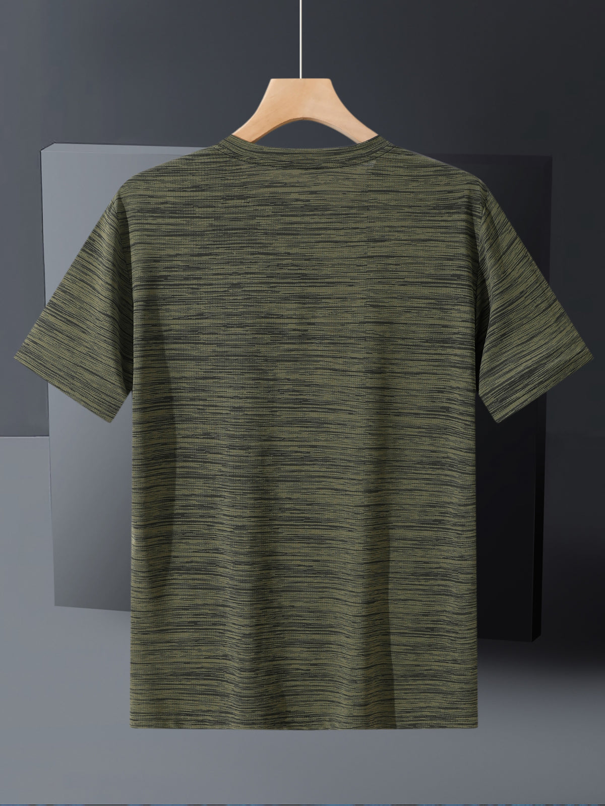 5pcs Men's Sports & Fitness Breathable Quick-Dry T-Shirts, Outdoor Travel Casual Running Printed Short-Sleeve Tees, Easy to Clean and Maintain, Lightweight T-Shirts for Daily Leisure and Gatherings, Classic Crew Neck Shirts - Army Green + Dark Blue + Army Green + Dark Blue + Army Green