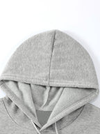 2026 New Women's Casual -Lined Hooded Sweatshirt and Elastic Waist Jogger Pants Set, Featuring a Simple and Stylish Letter "K" and Line Combination Pattern Print, Versatile for Fall/Winter - Light Grey