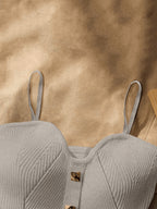 Women's Metal-Embellished Body-Hugging Top ZLLZ - Grey