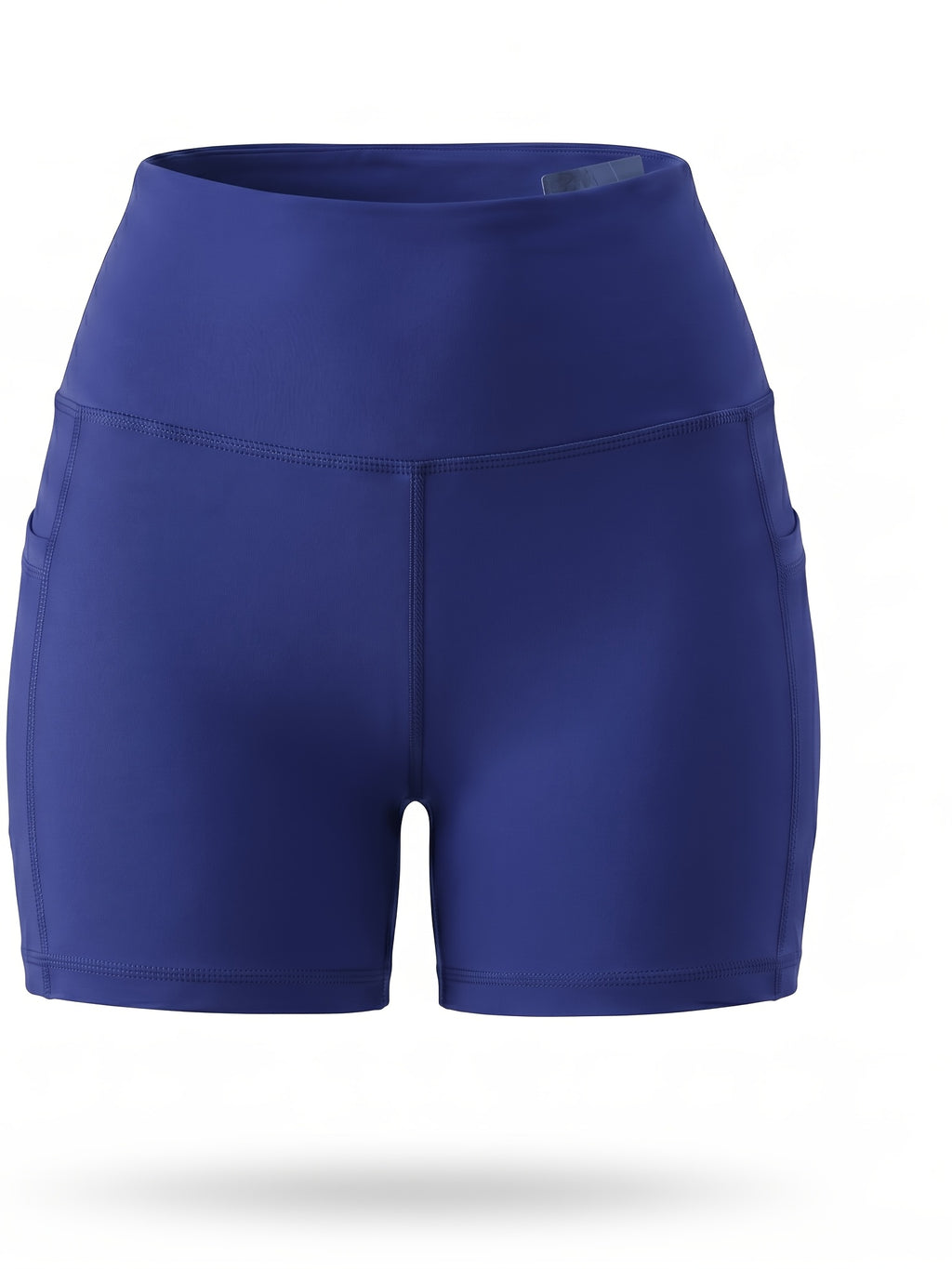 Summer Fashion Women's High-Waist 3-Inch Shorts with Pockets, Moisture-Wicking Summer Style - Anti-See-Through, Tummy Control, Non-Slip Waistband - Electric Blue
