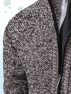 Single Casual Knitted Jacket with Stand-Up Collar And Smooth Zipper, Comfortable And Loose Retro Style, Versatile And Durable for Upper Body. (Includes Jacket) - Coffee Brown