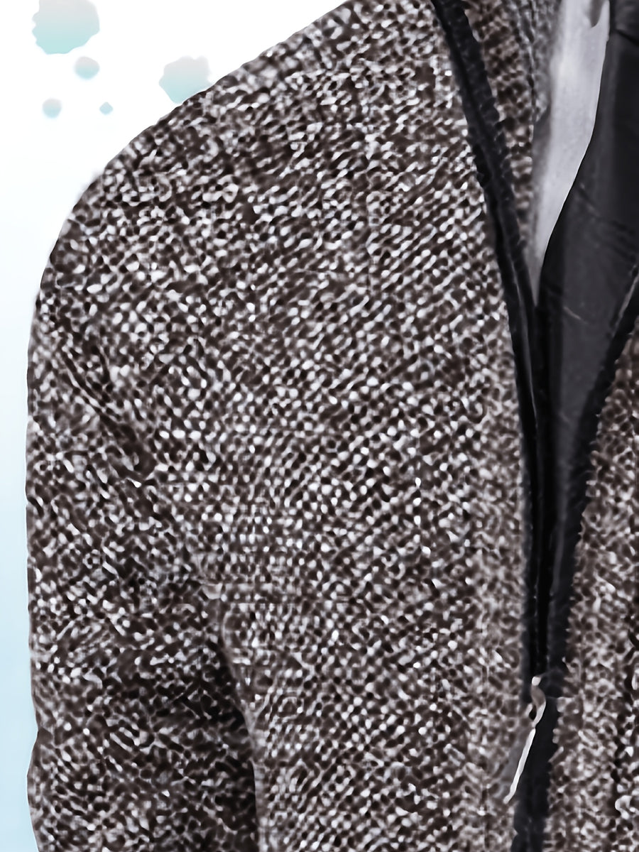 Single Casual Knitted Jacket with Stand-Up Collar And Smooth Zipper, Comfortable And Loose Retro Style, Versatile And Durable for Upper Body. (Includes Jacket) - Coffee Brown