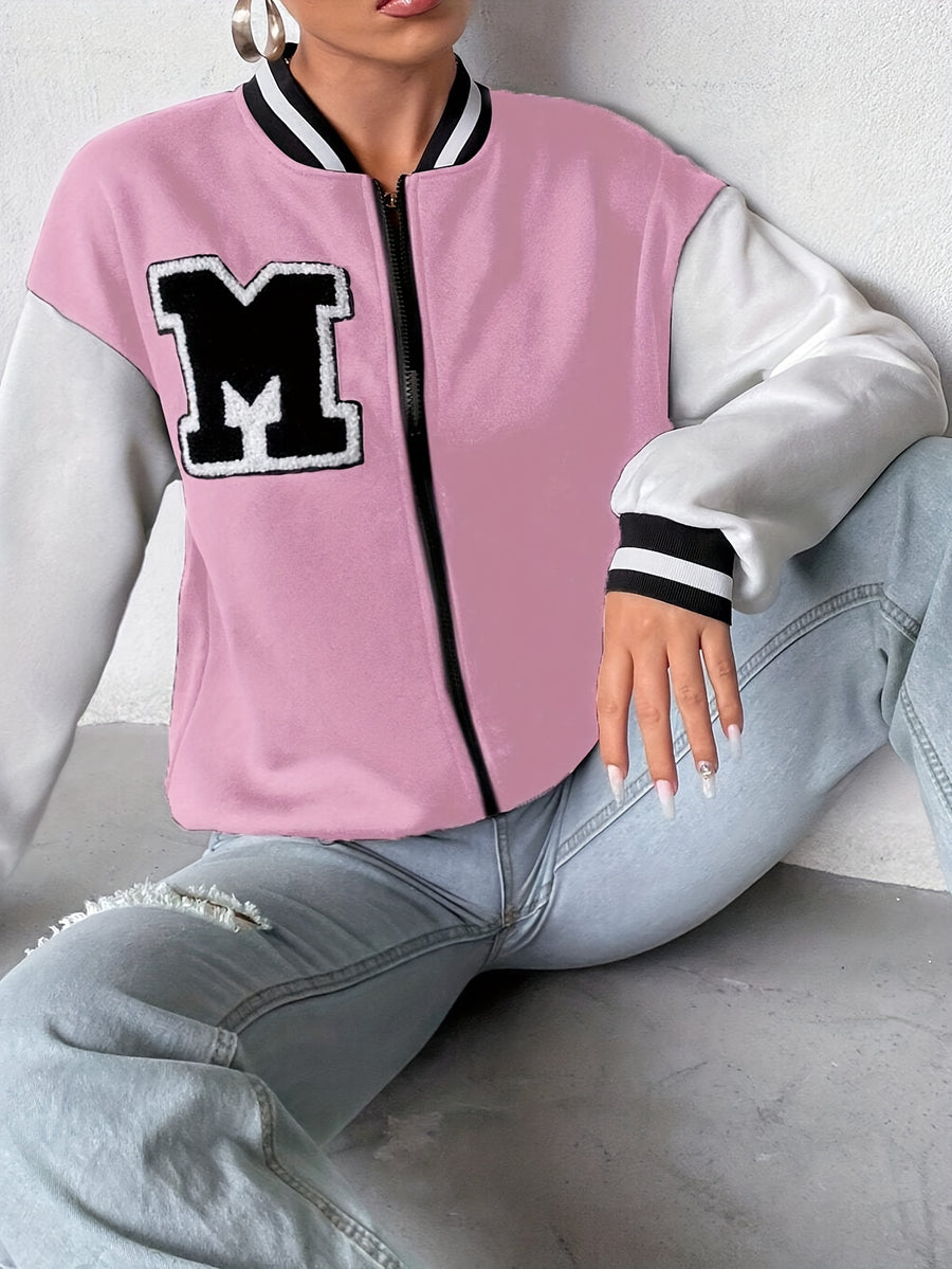 88083007 Casual Academy Patchwork Jacket - Pink