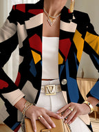 This Elegant Women's Blazer, Designed Specifically for the Spring and Autumn Seasons, Is the Ideal Choice for Comfortable Casual Attire. Both Creative and Highly Fashionable, It Allows You to Craft a Truly Unique and Elegant Look. - Mixed colors
