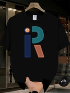 Men'S Summer Trendy Casual T-Shirt, Featuring Creative Print Designs, Easy And Comfortable, Solid Color Short-Sleeve T-Shirt, Perfect for a Cool And Comfortable Summer, Made from Breathable Fabric - Black
