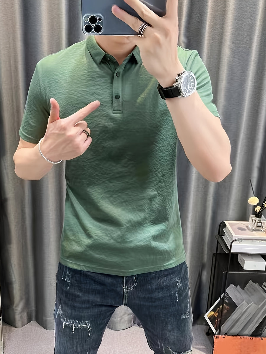 Men'S Breathable Lightweight Nylon Polo Shirt - Durable Summer Casual Business Top - Dark Green