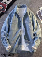 Men's Vintage Spring Denim Shirt, New Arrival Casual Loose-Fit Versatile Long-Sleeve Denim Top - N861-1