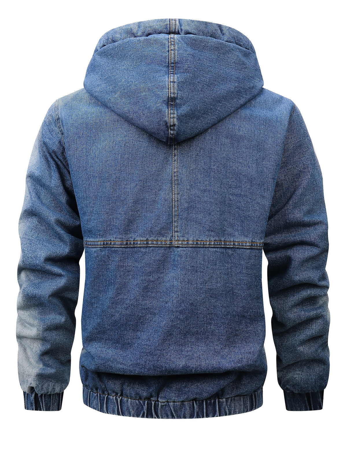 American Size Men'S Autumn And Winter High-Quality Denim Jacket - Royal Blue