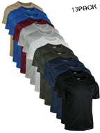 13pcs Men'S Premium Solid Color Crew Neck T-Shirts - Ultra Breathable, Quick-Dry, Moisture-Wicking, Slightly Stretchy Comfort - Ideal for Summer Workouts, Running, Gym & Casual Wear, Workout Shirts - Mixed-color
