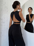 Women'S Elegant Sexy Romantic Backless Sleeveless Top (Women'S Clothing - Top) - Black