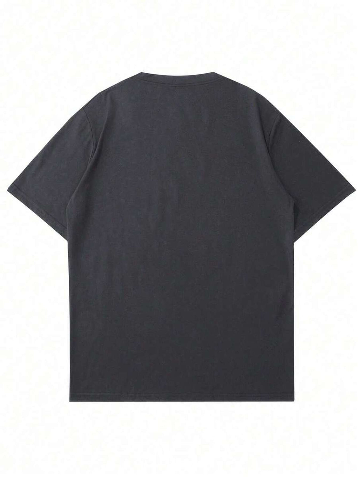 Men'S Round Neck Fashion Palm Tree Print Short Sleeve T-Shirt, Casual Style - Dark Gray