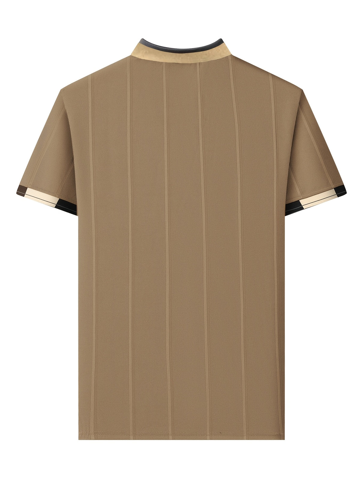 [Pearson OBM] Men'S Textured Jacquard Fabric Fashion Short Sleeve T-Shirt 3pcs Set, Suitable for Daily Casual Outings And Work Wear, Ideal Men'S Holiday Gift - White+Black+Khaki