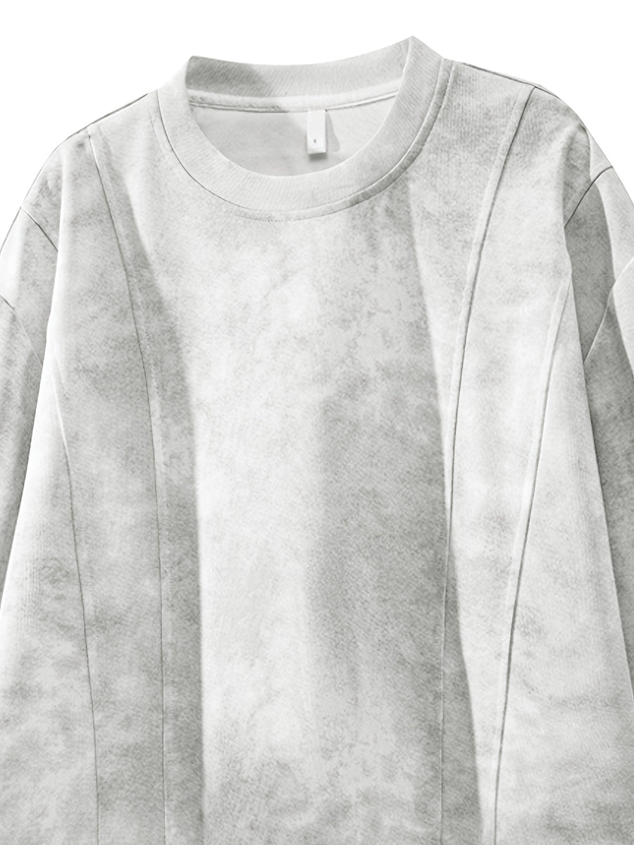 Men's Casual Style 2pcs Affordable Fashion Outdoor Sports Daily Commuting Versatile Top - White+gray