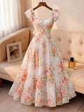 Women's Fashionable Casual Printed Wrap Dress with Elegant Style - Multicolor