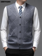 Men'S Thick, Chunky Knit Sweater Vest, Warm Casual Layering Top for Fall And Winter - Medium Gray