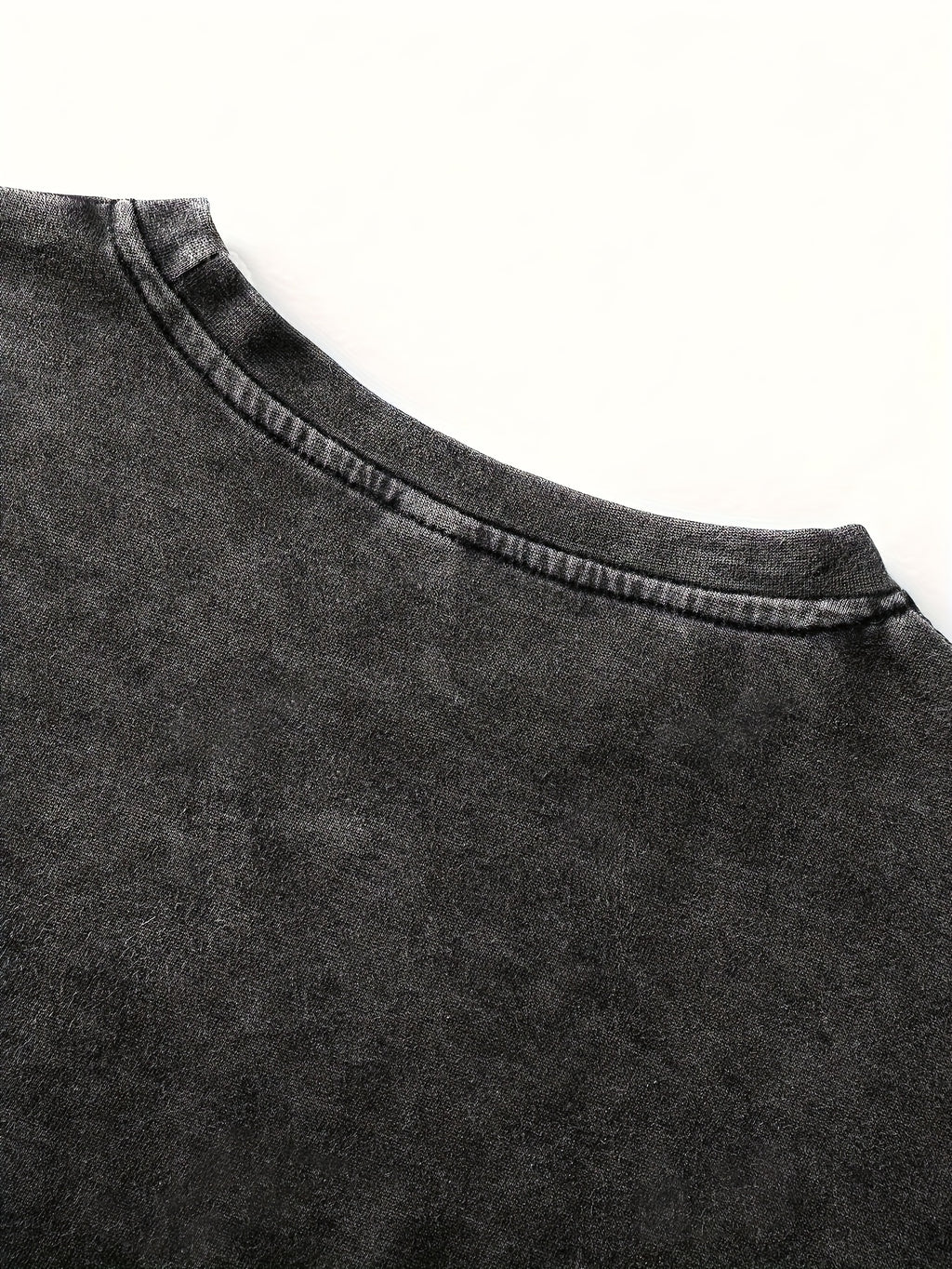 Plus Size - Plus Size - Casual Everyday Washed T-Shirt with a Dramatic Print, Featuring a Crew Neck And Short Sleeves, Designed for Plus Sizes - Black