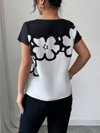 Style + Women's Elegant Commuter Floral Top YY0328720 - White